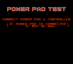 Nintendo World Class Service - Power Pad Test Cartridge Title Screen